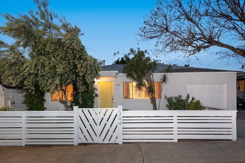 2344 Commonwealth Ave - Front Exterior of Mid Century Home in North Park in the Evening