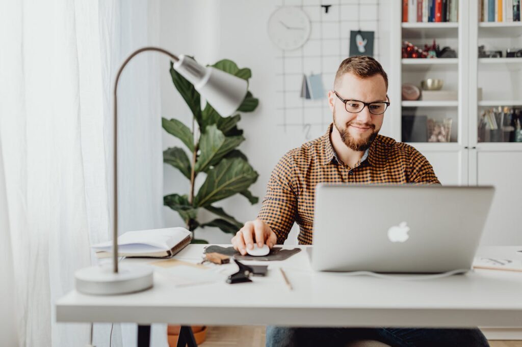 A Man Who's Working with His Computer
