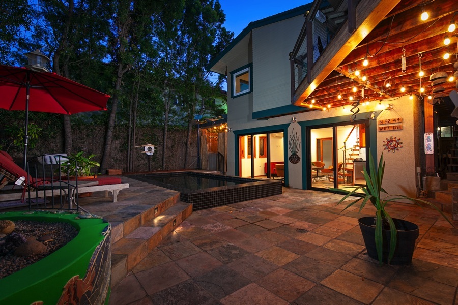 2619 Montclair St - Backyard at Night with Pool