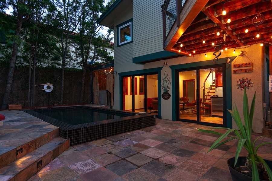 2619 Montclair St - Backyard at Night with Pool