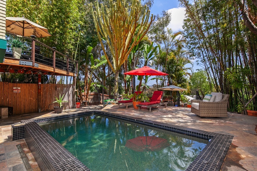 2619 Montclair St - View of the Pool in the Morning Overlooking the Backyard